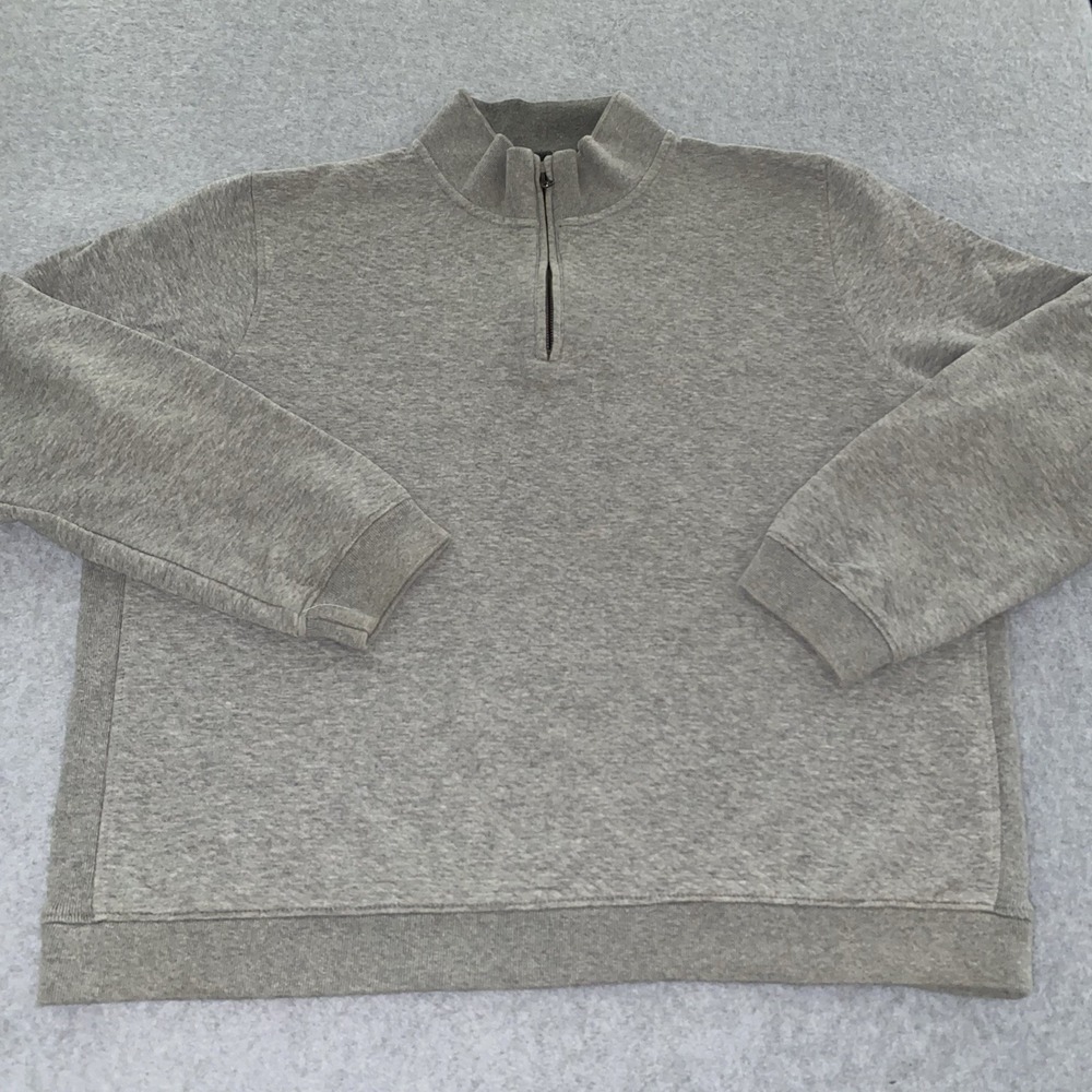 Camp‎ David Quarter Zip Pullover Sweatshirt Men XL Gray Long Sleeve Textured